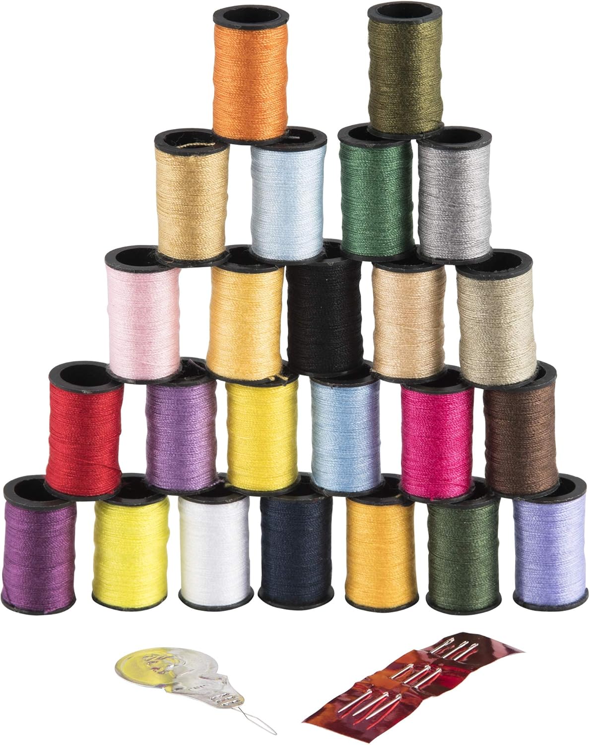 SINGER Polyester Hand Sewing Thread, Assorted Colors, 24 Mini-Spools